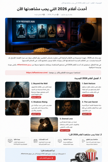 أحدث أفلام 2026 التي يجب مشاهدتها الآن